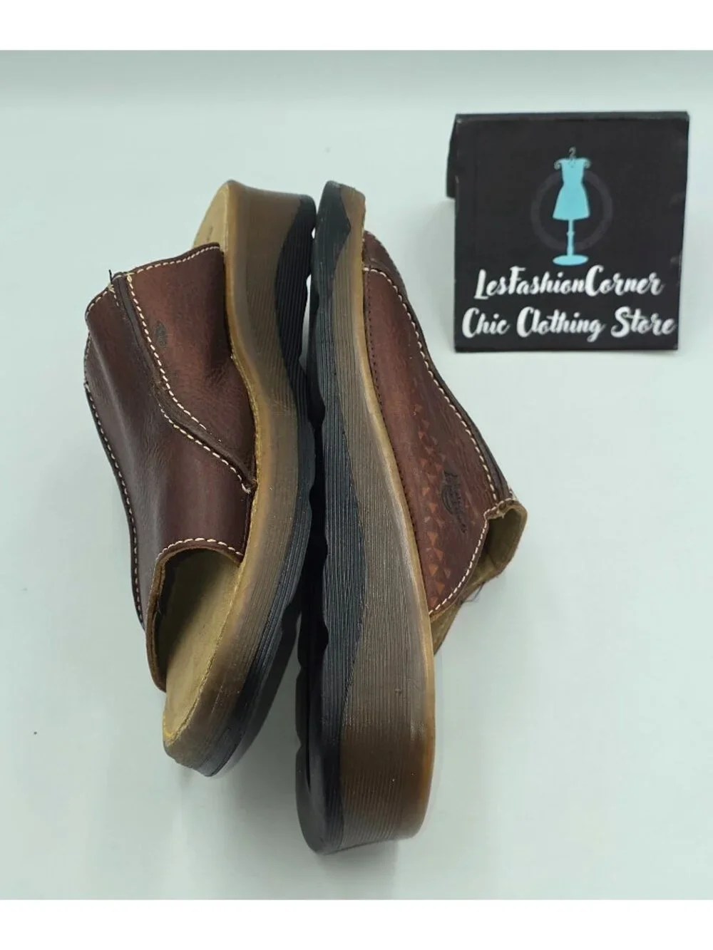 VTG Dr. Martens Men's Brown Leather Air-Cushioned Slide Mules Sandals Sz 8 3830